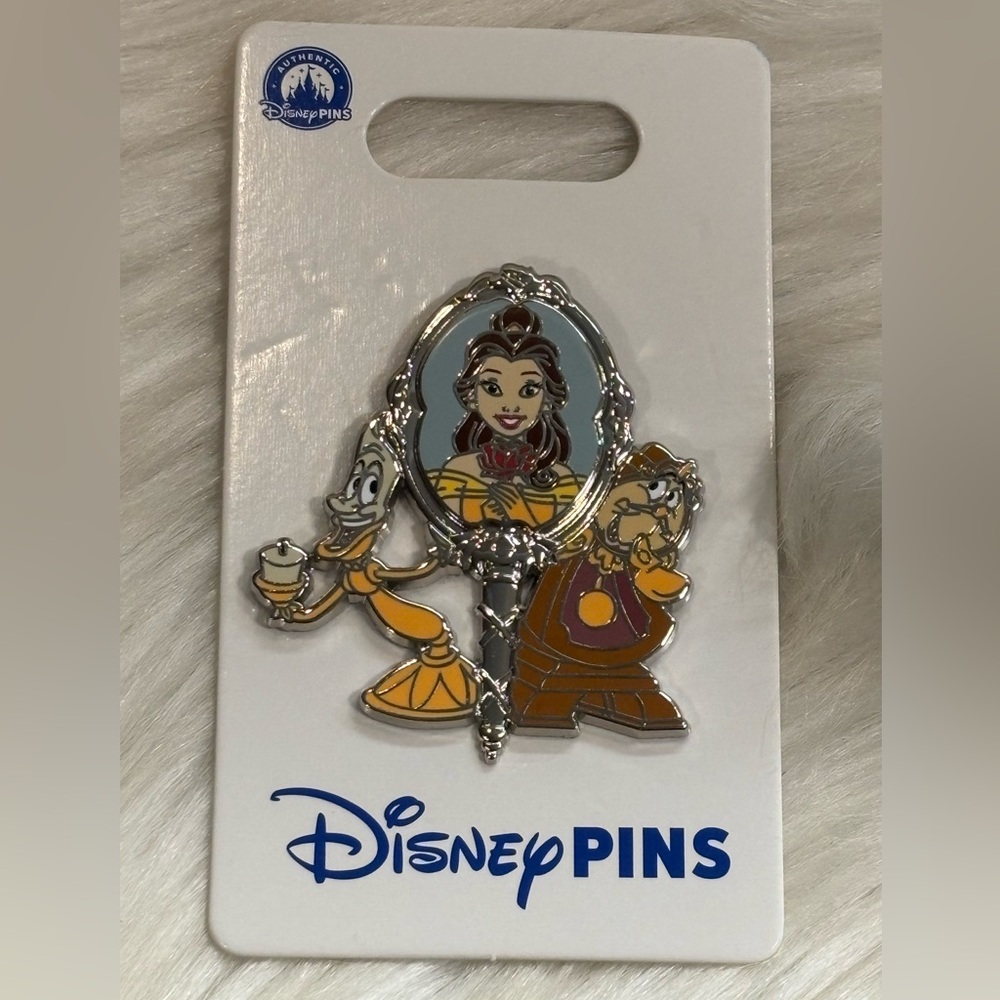 2025 Disney Parks Belle Beauty & The Beast Mirror Cogsworth Lumiere OE Pin